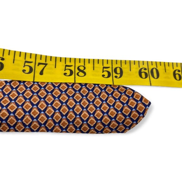 Nautica Silk Tie Geometric Orange Blue Diamonds - Picture 7 of 7